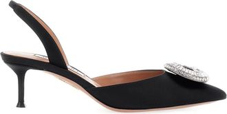 Aquazzura Crystal Hoop slingback pumps - Zwart
