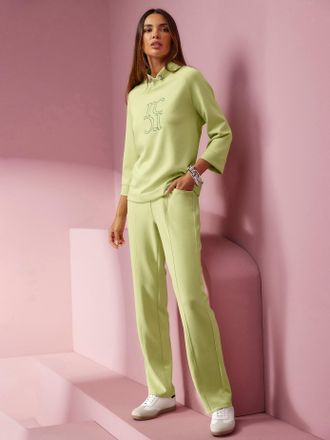 Heine Sweatshirt HEINE, Damen, Gr. 36, gr&uuml;n (pistazie), 50% Modal, 44% Polyester, 6% Elasthan, unifarben, Rundhals, Sweatshirts Sweatshirt