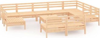 vidaXL 11 Piece Garden Lounge Set Solid Wood Pine vidaXL