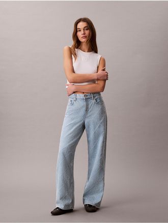 Calvin Klein Jeans Calvin Klein Womens Low Rise Baggy Jeans - Blue - 23W x RL