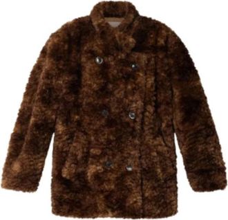 Isabel Marant Kort jasje van imitatiebont met textuur - Dames - Jassen - Bruin - Maat: S