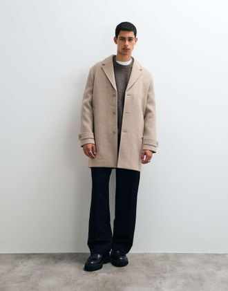 Jack & Jones cappotto in lana beige-Neutro