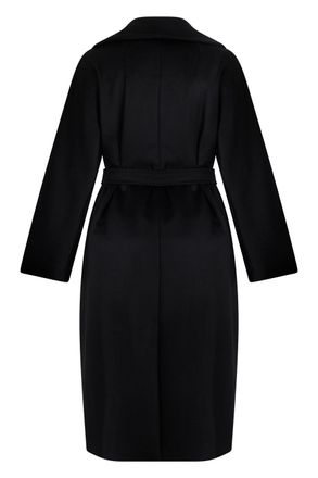 Max Mara Womens Wool Coat, Double-Breasted, Black Virgin