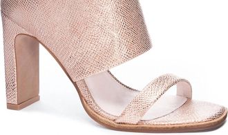 42 Gold Womens Linx Scaly Metallic Slip On Heels In Rose Gold