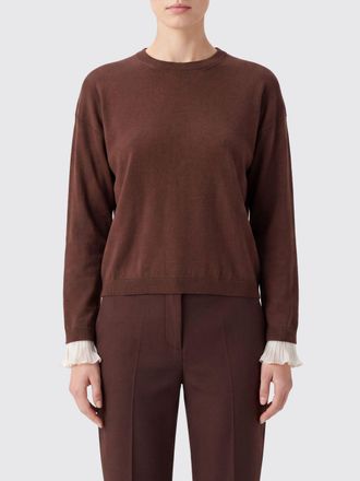 Fabiana Filippi Wool and Cotton Blend Crewneck Jumper with Dropped Shoulders
