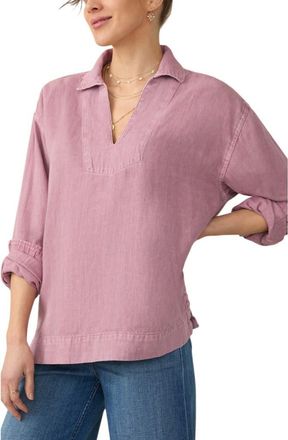 Faherty Sail Away Organic Cotton & Linen Denim Top in Weathered Orchid at Nordstrom Rack, Size Xx-Small