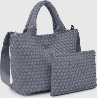Sol and Selene Womens Skys The Limit Small Woven Neoprene Bag In Gray