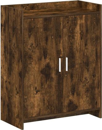vidaXL Armario Zapatero Con Puerta Roble Ahumado 73,5 X 36 X 92 Cm Vidaxl