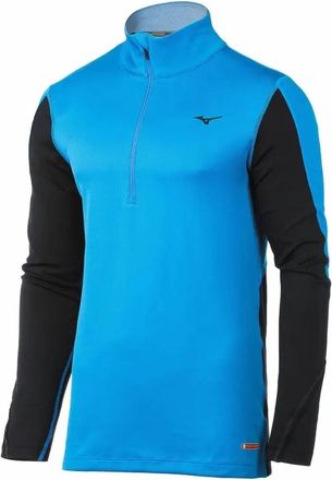 Mizuno Mens Breath Thermo Half Zip Top In Campanula/black