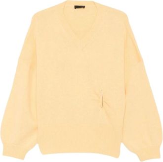 Liu Jo Jersey de cuello pico - Knitwear - Mujer - Amarillo - XS