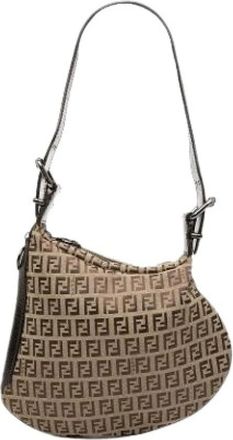 Fendi Pre-owned Canvas fendi-bags - Dames - Vintage Schoudertas - Beige - ONE Size - Vintage