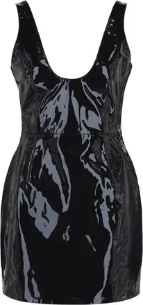 Ferragamo Womens Patent Leather Mini Dress In Blue