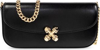 Alexander McQueen Schoudertas Skull Flower Klein - Dames - Schoudertassen - Zwart - ONE Size - Leer - Tassen