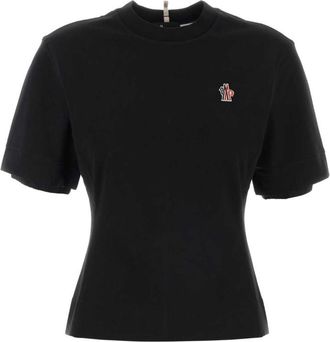 Moncler Black Crew Neck Logo T-Shirt