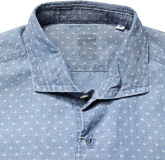 Domenico Tagliente Blue Long Sleeve Collared Casual Mens Shirt (Pre-Owned)