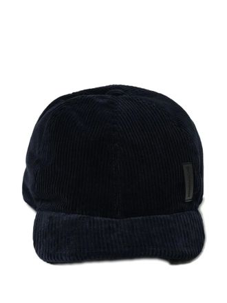 Emporio Armani Ribfluwelen honkbalpet - Blauw