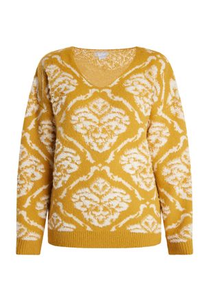 Usha Gebreide trui Dames Kerrie veelkleurig