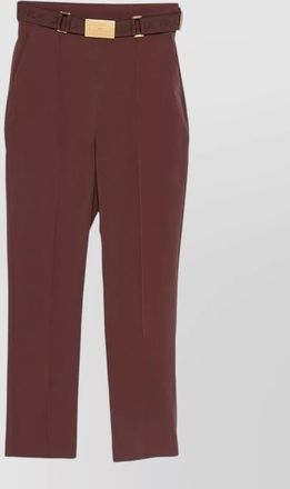 Elisabetta Franchi high rise cropped trousers belted waist pockets