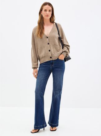 7 For All Mankind Womens Dojo dark-indigo jean Fit: Flared leg, regular rise