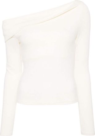 Reformation Elio off-shoulder top - women - TENCEL Lyocell (LENZING)/Spandex/Elastane/Organic Cotton - L - Neutrals