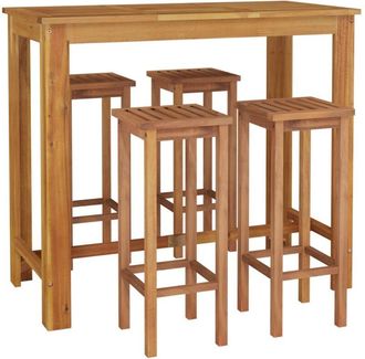 vidaXL 5 Piece Garden Bar Set Solid Wood Acacia vidaXL