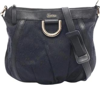 Gucci Pre-owned Abbey GG Canvas Leren Schoudertas - Dames - Vintage Schoudertas - Zwart - ONE Size - Leer - Vintage