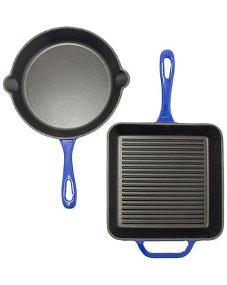 Berghoff Berghoff 2Pc Enamel On Cast Iron Set Blue