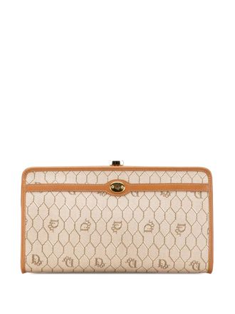Dior 20th Century Honeycomb Coated Canvas clutch bag - women - Fabric/Calf Leather - One Size - Brown