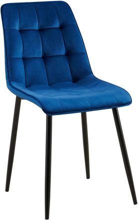 Clp Silla de comedor con asiento de Terciopelo Azul oscuro