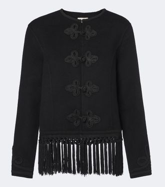 Rixo Inga fringed wool-blend jacket