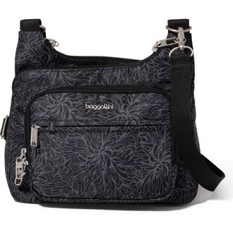 Baggallini Securtex Anti-Theft Crossover Crossbody in Midnight Blossom at Nordstrom