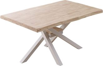 Home Heavenly Mesa roble 150x90 cm pata central cruzada color blanco