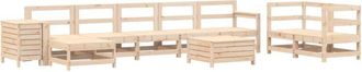 vidaXL Juego De Sof&aacute;s De Jard&iacute;n 10 Pzas Madera Maciza De Pino Vidaxl