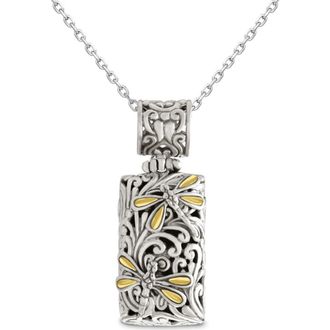 Devata Dragonfly Rectangle Pendant Necklace in Sterling Silver and 18K Gold at Nordstrom