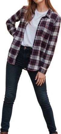 Lucky Brand Plaid Shirt In Burgundy And White