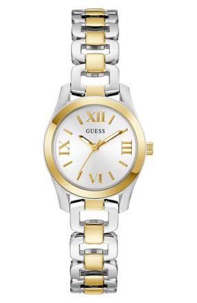 Guess Veda Two-Tone Bracelet Watch, 28mm in Silver at Nordstrom