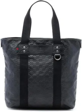 Gucci Pre-owned Tote Bags, female, Black, Size: ONE SIZE Pre-owned Embossed Leather Tote
