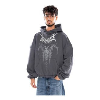 Dolly Noire The Guardian Boxy Hoodie - Sweatshirts & Hoodies - Hombre - Gris - XL