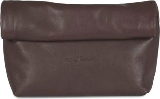 Cortana Delhi L- grote donkerpaarse leren clutch - Dames - Clutches - Paars - ONE Size - Leer - Tassen