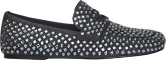 Strategia Schoenen, Dames, Grijs, 38 EU, Velours mocassins met strass