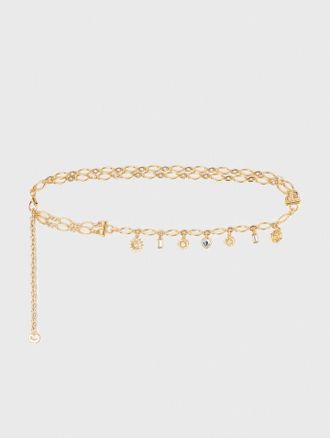 Maje Double Chain Belt With Charms - Gold - Maje