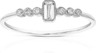 Vir Jewels 1/4 cttw Emerald Lab Grown Diamond Engagement Ring in Sterling Silver For Women