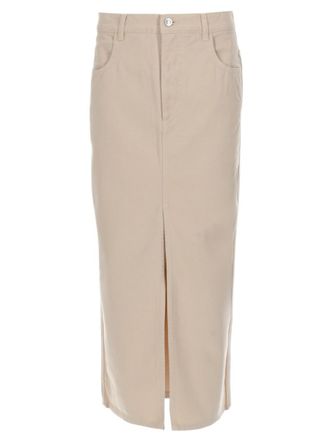 Isabel Marant Beige Solid Maxi Skirt