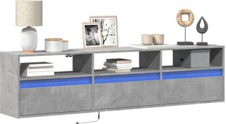 vidaXL Mueble De Tv De Pared Con Led Gris Hormig&oacute;n 180x31x45 Cm Vidaxl