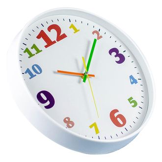 OEM Reloj De Pared Grande De 30 Cm (12 Pulgadas), Silencioso, Con Movimiento De Cuarzo, N&uacute;meros Ar&aacute;bigos Coloridos Y F&aacute;ciles De Leer, Ideal Para Sala De E
