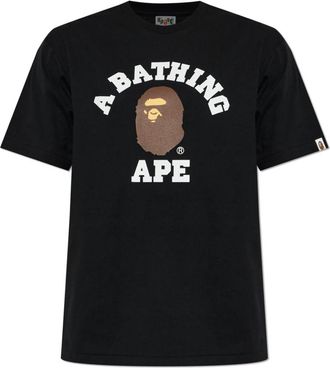 A Bathing Ape Logo T-Shirt - Heren - T-shirts - Zwart - L - Katoen - Tops