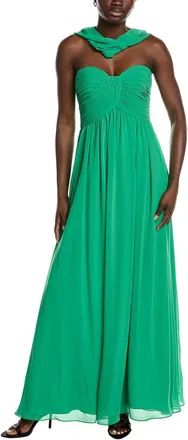 Badgley Mischka Scarf Strapless Gown
