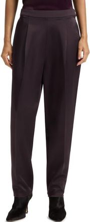 BOSS Takerana Pleated Tapered Straight Leg Pants in Dark Carmine at Nordstrom, Size 12