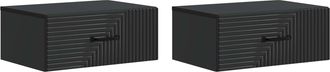 vidaXL Mesita De Noche De Pared 2 Uds. Negro 49 X 34,5 X 20 Cm Vidaxl
