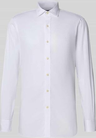 Polo Ralph Lauren Slim Fit Business-Hemd mit Logo-Stitching in Weiss, Größe 38